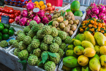Exotic fruits in the Asian market