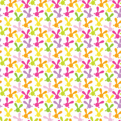 Colorful seamless pattern with easter bunny. 