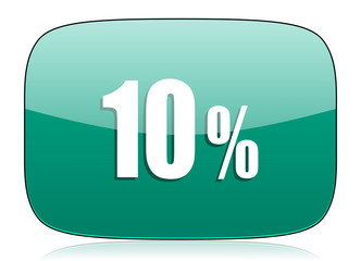 10 percent green icon sale sign