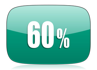 60 percent green icon sale sign