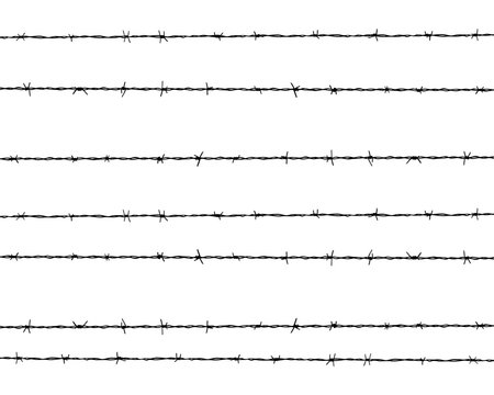 Black silhouette of the barbed wire, vector