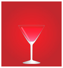 Minimalist Drinks List with Cosmopolitan Red Background EPS10