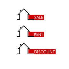 sale rent house color vector