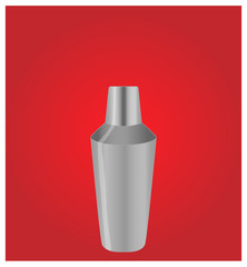 Minimalist Drinks List with Shaker Red Background EPS10