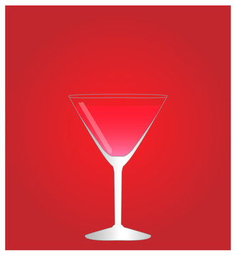 Minimalist Drinks List with Cosmopolitan Red Background EPS10