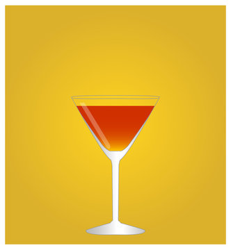 Minimalist Drinks List with Manhattan Golden Background EPS10