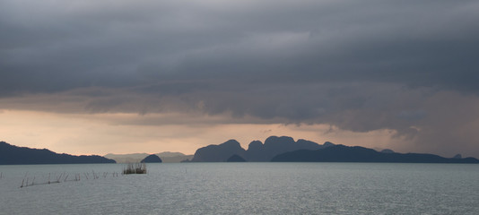 Gloomy weather in Phang Nga National Park