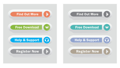 Obraz premium Set of Vector multicolor buttons. Web interface.