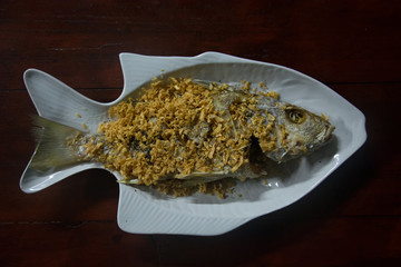 Fish with pepper and garlic, Thai Food