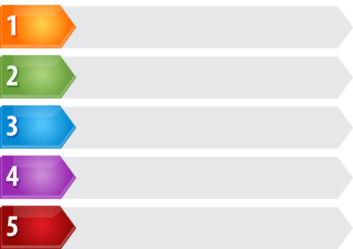 Pointed List Five Blank Business Diagram Illustration