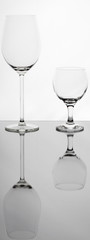 Wine glasses on isolated background