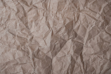 Brown crumpled paper for background