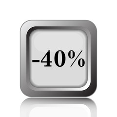 40 percent discount icon