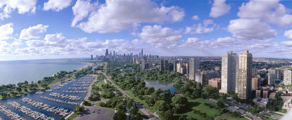 Cercles muraux Été Chicago Harbor, City Skyline, Illinois