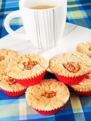 Cupcakes with cup of coffee