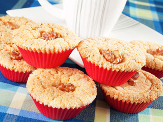 Cupcakes with cup of coffee