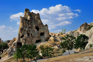 Interesting Stone Formation Panorma Urgup Open Air Museum in Cappadocia Turkey