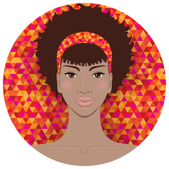 African American woman with natural curly hair