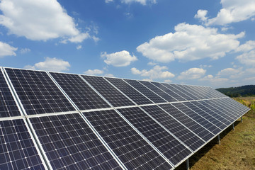 Solar Power Station in the summer Nature