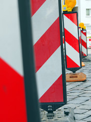 Absperrbaken für Straßenbaustelle