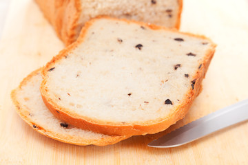Homemade bread with olives
