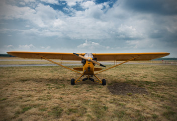aeroplane waiting for a start, on grass © marpan