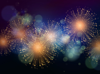 Vector Holiday Fireworks Background