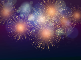 Obraz premium Vector Holiday Fireworks Background