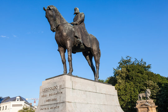 Statue Of The Leopold II In Brussels, Belgium