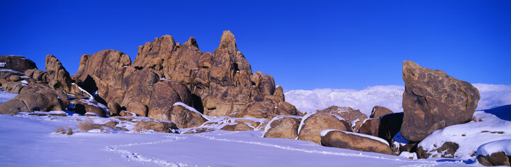 Sunset at Alabama Hills and Inyo Mountains near Lone Pine, California