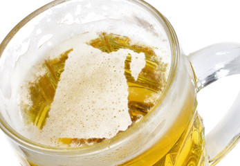 Beer head shaped as Egypt in a beer mug.(series)