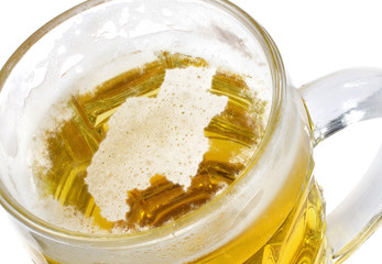 Beer head shaped as Gabon in a beer mug.(series)