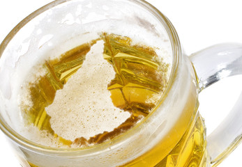 Beer head shaped as Ethiopia in a beer mug.(series)