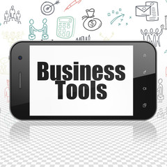 Finance concept: Business Tools on Smartphone display