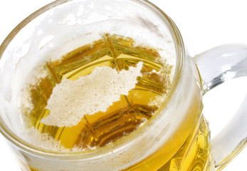 Beer head shaped as Afghanistan in a beer mug.(series)