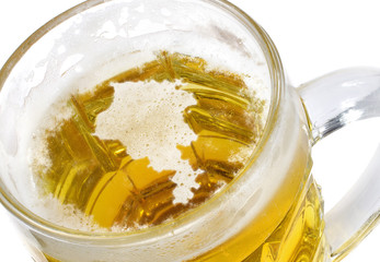Beer head shaped as Armenia in a beer mug.(series)