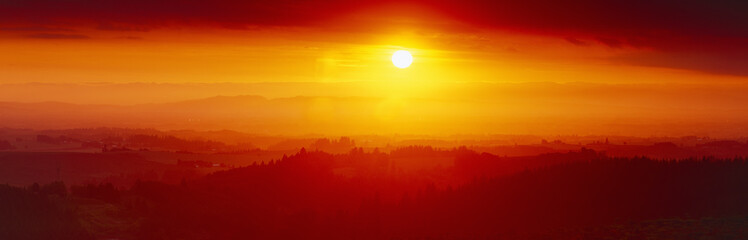 Sunset at Silver Creek State Park, Oregon