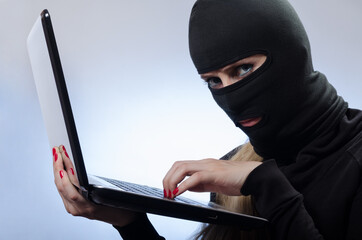 young female hacker