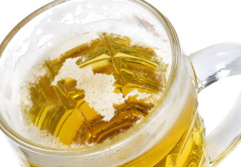 Beer head shaped as Uzbekistan in a beer mug.(series)