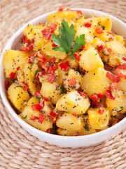 Potatos with sesame and cilantro