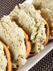 Slices of bread with dip