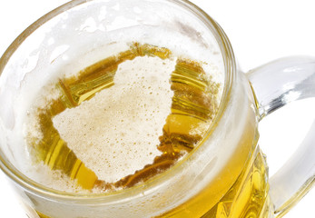 Beer head shaped as Algeria in a beer mug.(series)