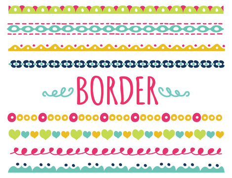 set of colorful border