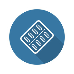 Medication and Medical Services Icon. Flat Design. Long Shadow.