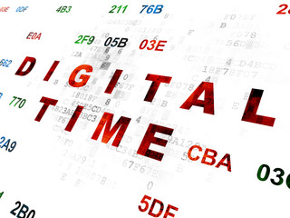 Timeline concept: Digital Time on Digital background