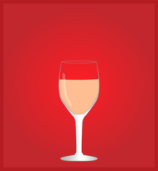 Minimalist Drinks List with Rose Wine Red Background EPS10