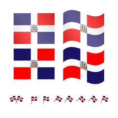 Dominican Republic Flags EPS 10