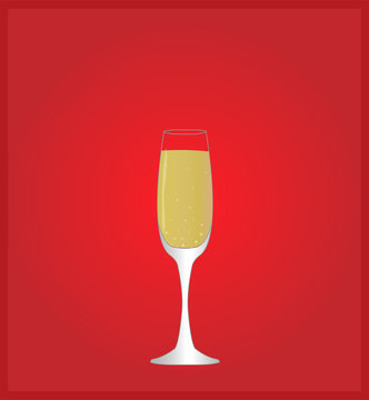 Minimalist Drinks List with Champagne Red Background EPS10