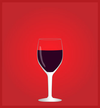 Minimalist Drinks List with Red Wine Red Background EPS10