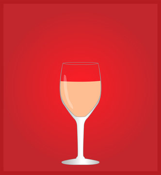Minimalist Drinks List with Rose Wine Red Background EPS10